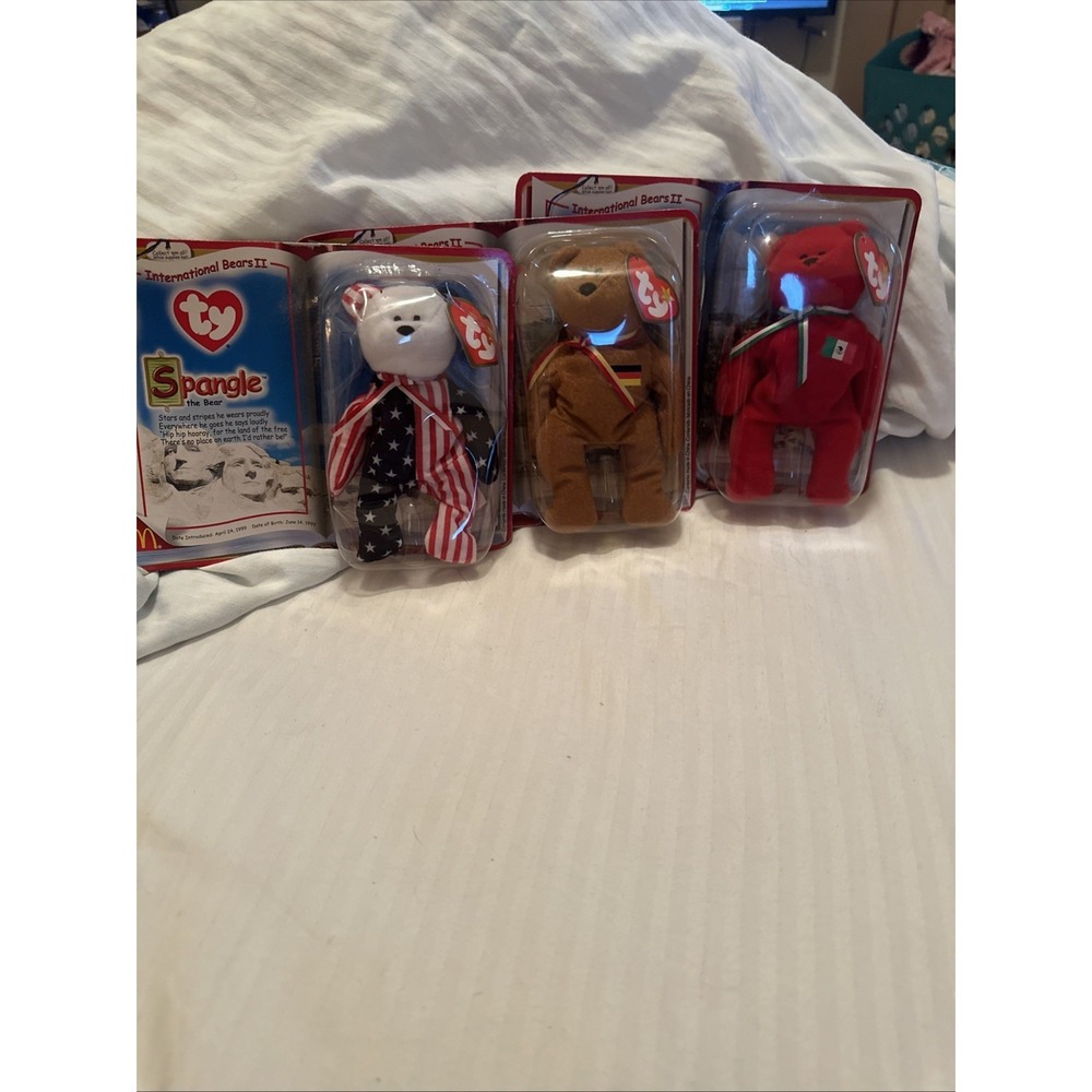Ty McDonalds Teenie Beanie 1999 International Bears II Complete Set Of 3 In Box